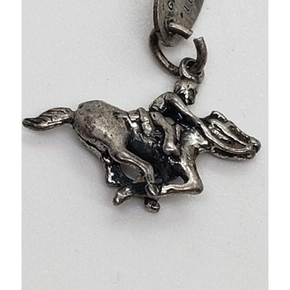 Charm Horse & Rider 3D 925 Sterling Silver Riding Racing Grant City Lodge